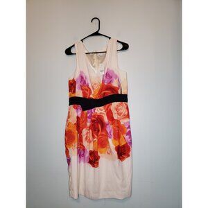 New York & Company Womens 12 Sleeveless Roses Stretch Art To Wear Feminine NWT